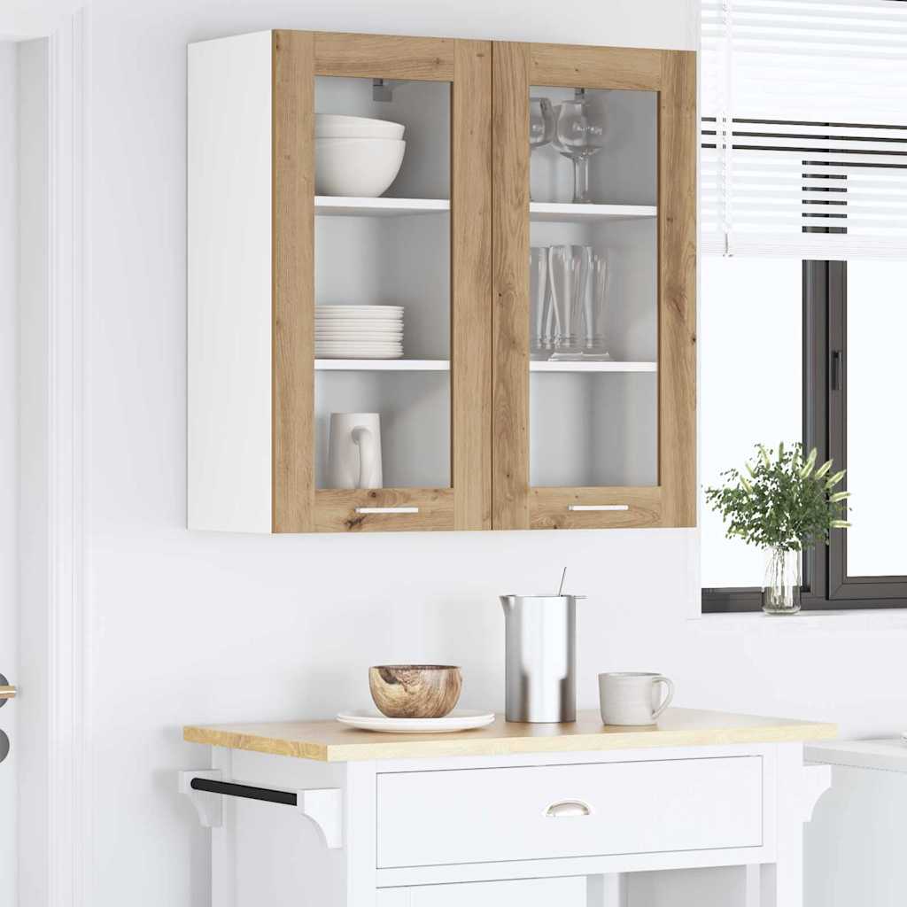 Κρεμαστό ντουλάπι με πόρτα 2 pcs Artisan Oak 40 x 31 x 80 εκ.