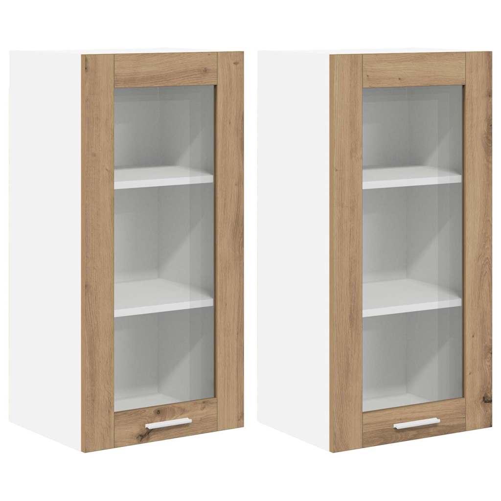 Κρεμαστό ντουλάπι με πόρτα 2 pcs Artisan Oak 40 x 31 x 80 εκ.