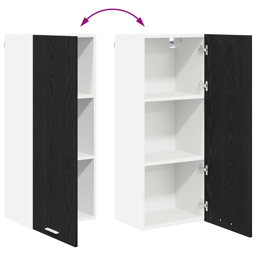 Κρεμαστό ντουλάπι με αποθήκευση Μαύρη Οξυά 40 x 31 x 100 εκ.