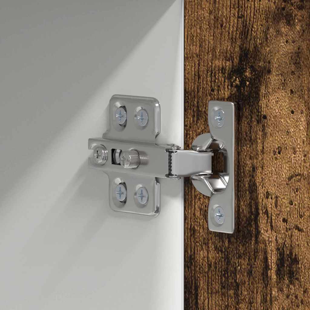 Κρεμαστό ντουλάπι Καπνιστός Δρυς και Λευκό 50 x 31 x 100 εκ. - Pakobazaar