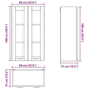 Κρεμαστό ντουλάπι Καπνιστό Δρύς 60 x 31 x 100 εκ.