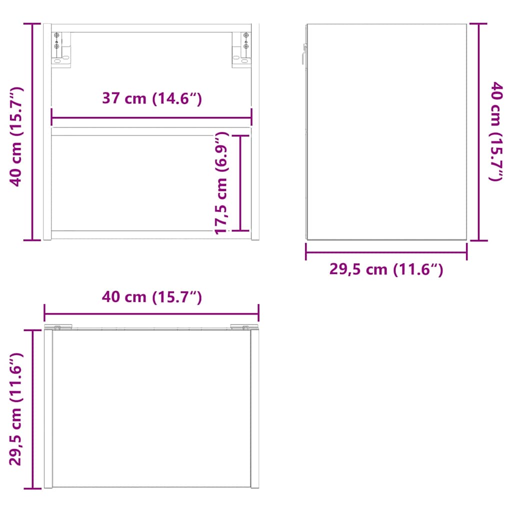 Κρεμαστό ντουλάπι Γκρίζο Σονομα 40 x 29,5 x 40 εκ.