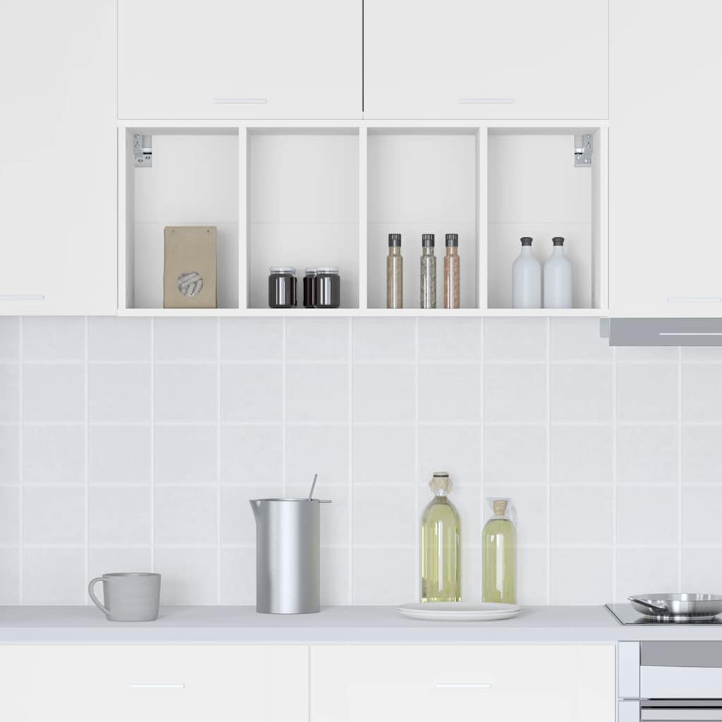 Κρεμαστό ντουλάπι Λευκό 40 x 29,5 x 100 εκ. Επεξεργασμένο ξύλο - Pakobazaar