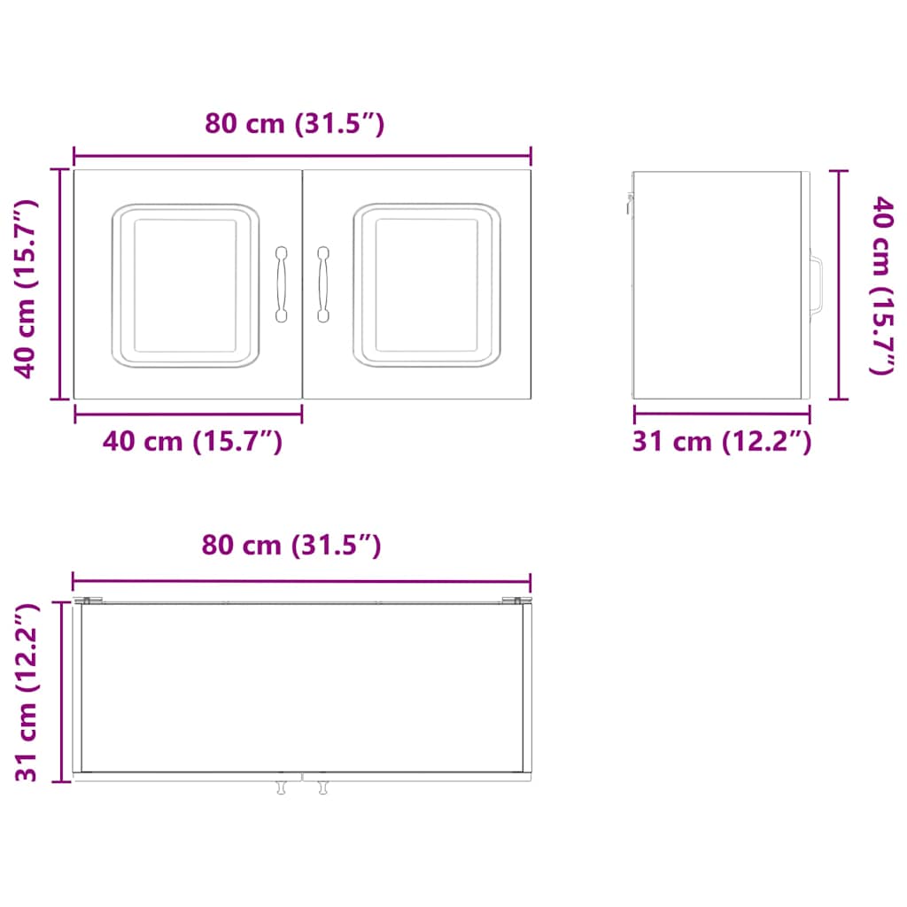 Ντουλάπα Κουζίνας Kalmar Σκυρόδεμα Γκρι 80 x 31 x 40 εκ