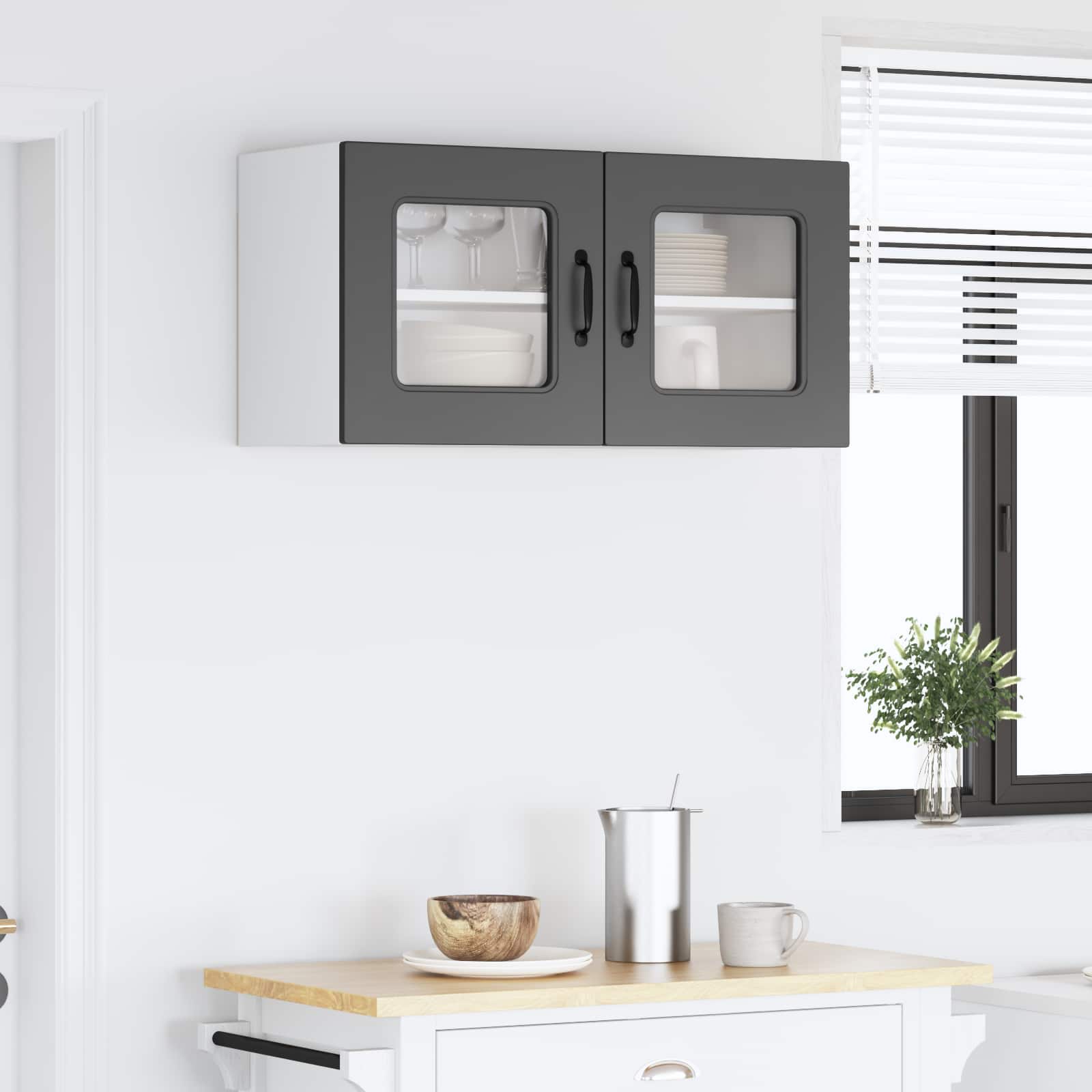 Ντουλάπα Κουζίνας με αποθήκευση Kalmar Μαύρο 80 x 31 x 40 εκ - Pakobazaar