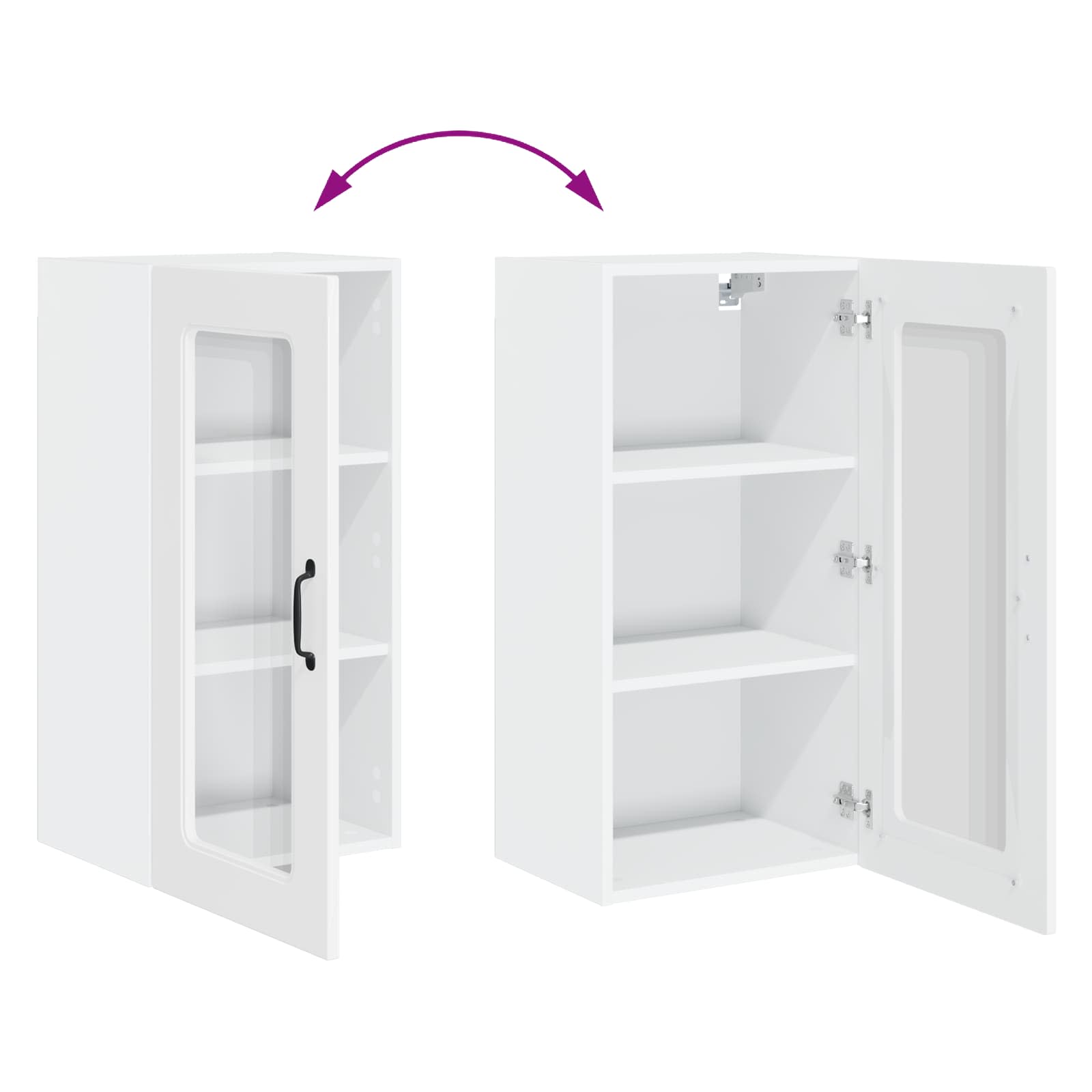 Ντουλάπα Κουζίνας Kalmar 2 pcs Υψηλής γυαλάδας λευκό