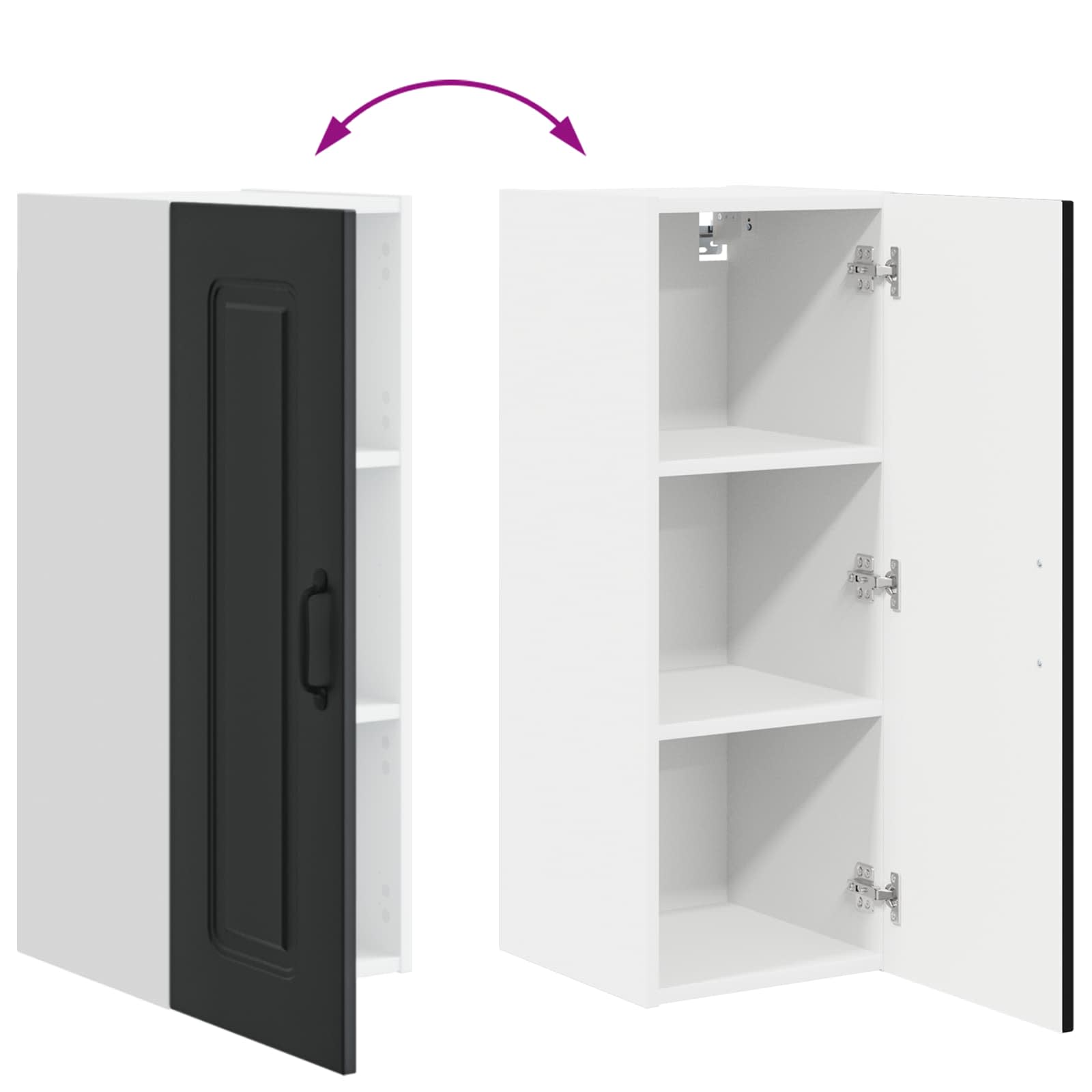 Ντουλάπα Κουζίνας με αποθήκευση Kalmar Μαύρο 30 x 31 x 80 εκ.