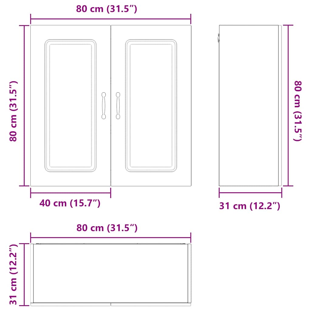 Ντουλάπα Κουζίνας Kalmar Δρύς Sonoma 80 x 31 x 80 εκ. - Pakobazaar