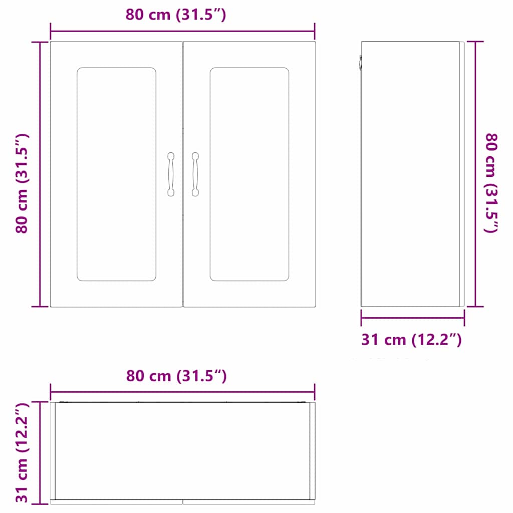 Ντουλάπα Κουζίνας Kalmar Δρύς Sonoma 80 x 31 x 80 εκ. - Pakobazaar