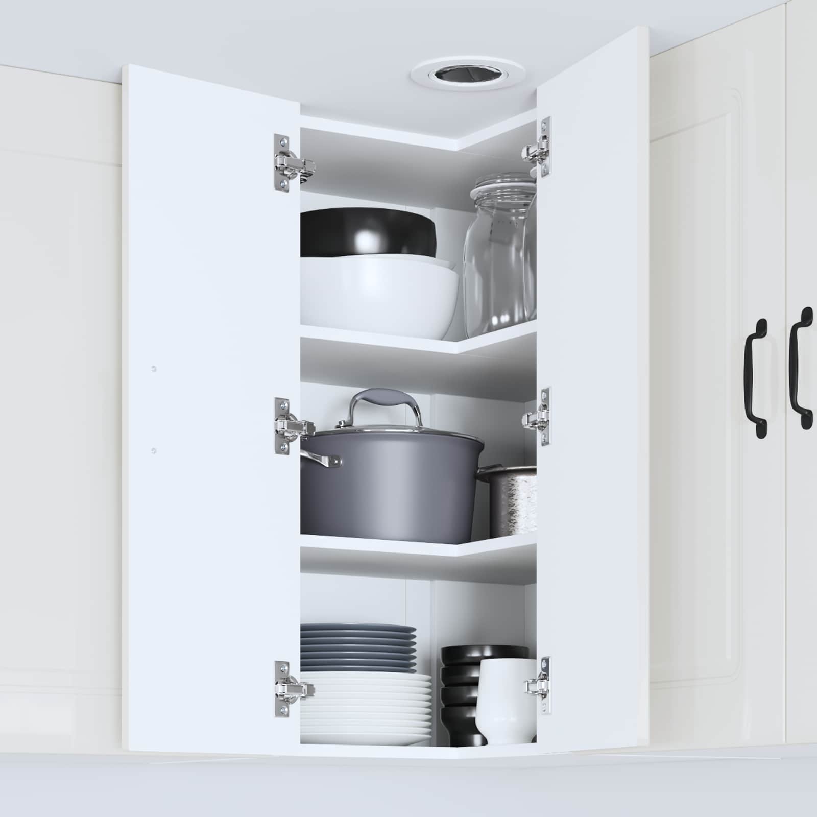 Ντουλάπα Κουζίνας Kalmar Υψηλής γυαλάδας λευκό 57 x 57 x 80 εκ. - Pakobazaar