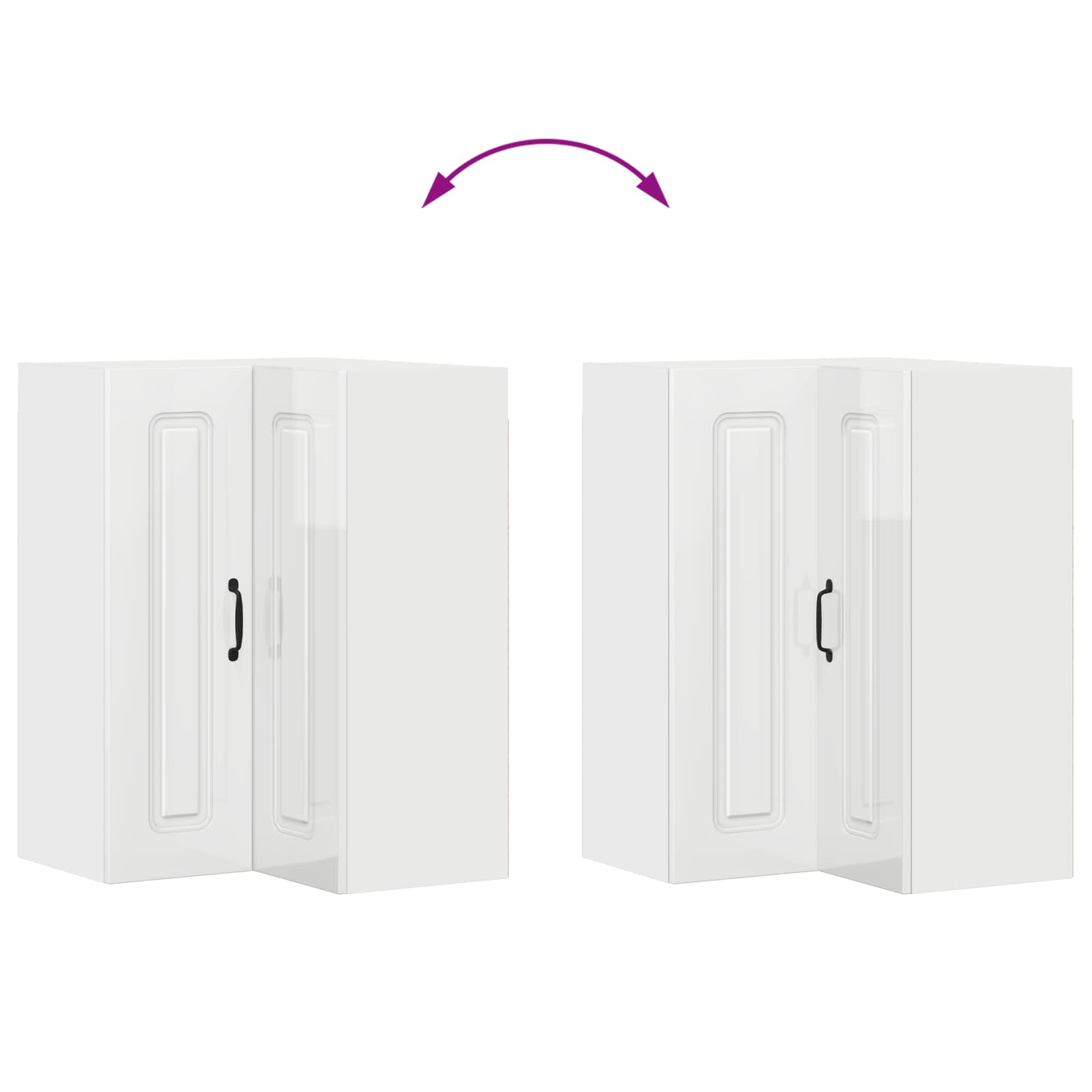 Ντουλάπα Κουζίνας Kalmar Υψηλής γυαλάδας λευκό 57 x 57 x 80 εκ. - Pakobazaar