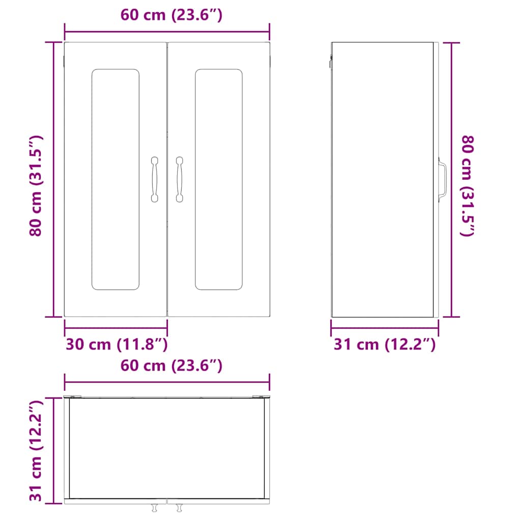 Ντουλάπα Κουζίνας Kalmar Δρύς Sonoma 60 x 31 x 80 εκ.