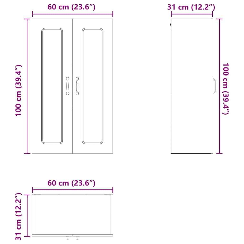 Ντουλάπα Κουζίνας Kalmar Παλιό ξύλο 60 x 31 x 100 εκ.