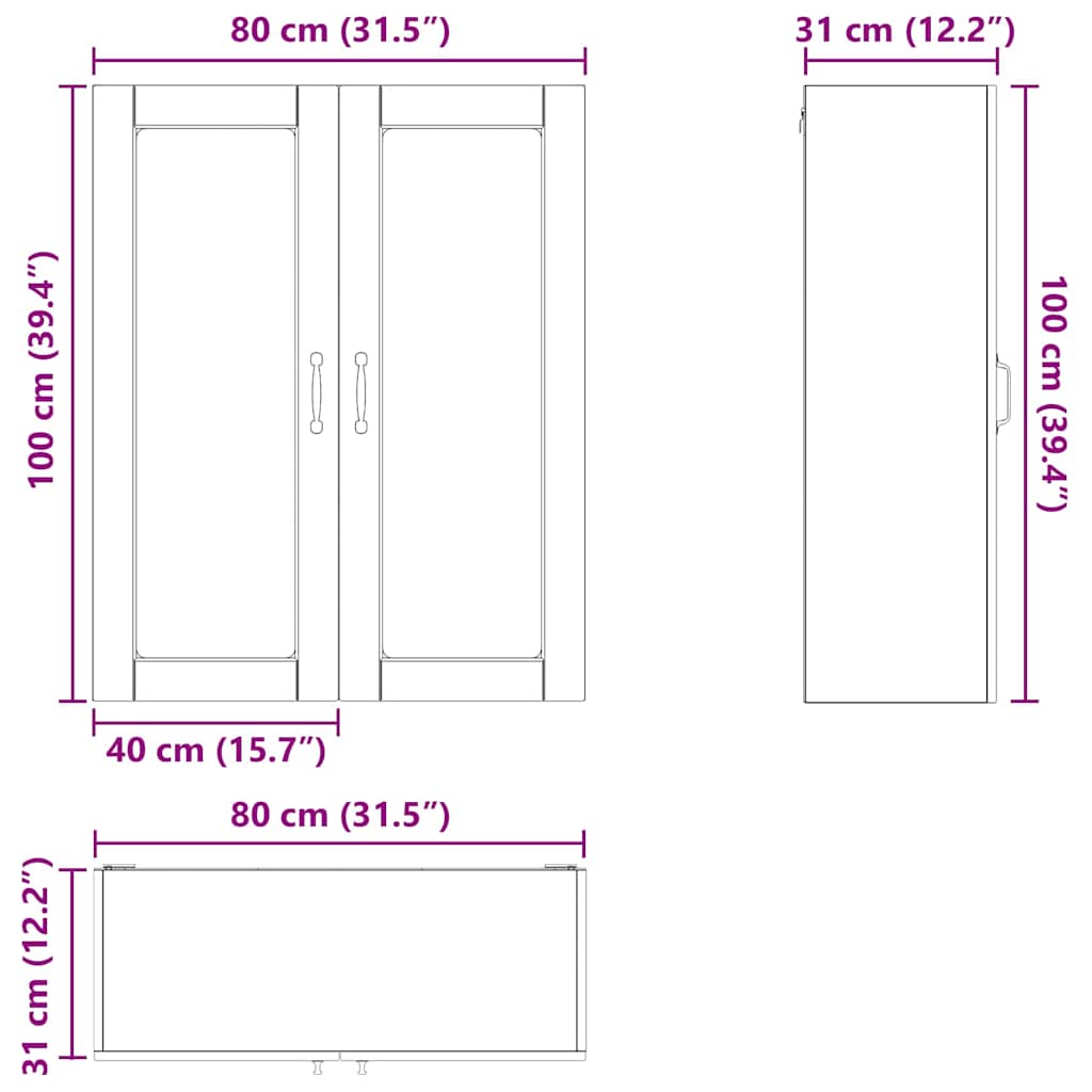 Ντουλάπα Κουζίνας Kalmar Artisan Oak 80 x 31 x 100 εκ.