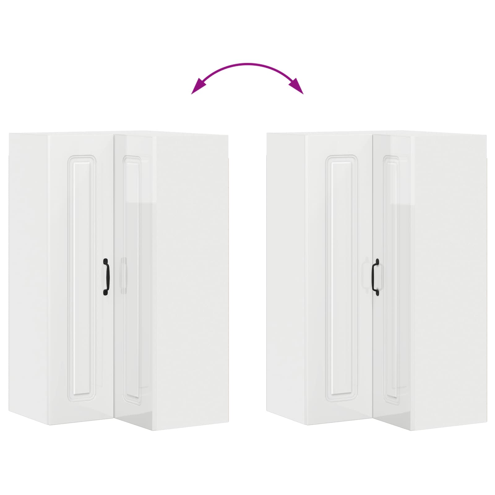 Ντουλάπα Κουζίνας με αποθήκευση Kalmar Υψηλής γυαλάδας λευκό - Pakobazaar