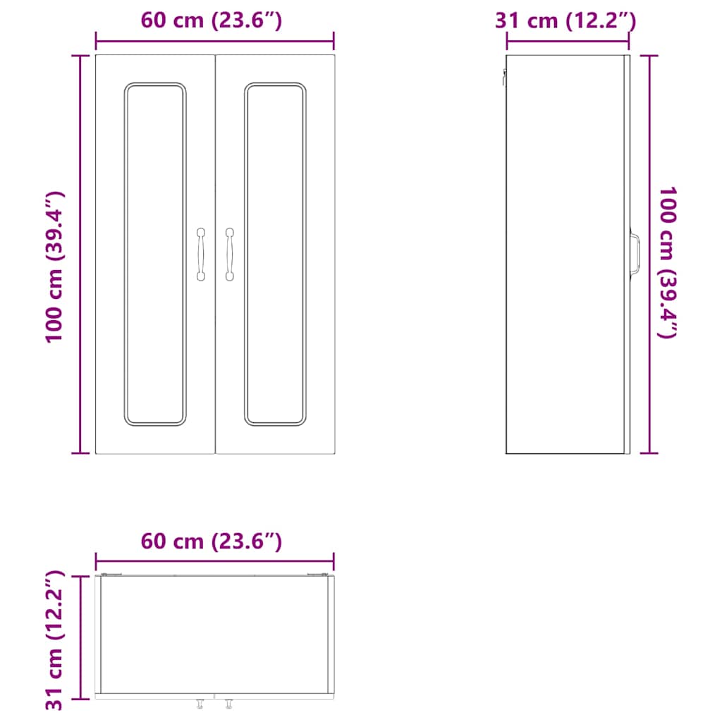 Ντουλάπα Κουζίνας με αποθήκευση Kalmar Λευκό 60 x 31 x 100 εκ. - Pakobazaar