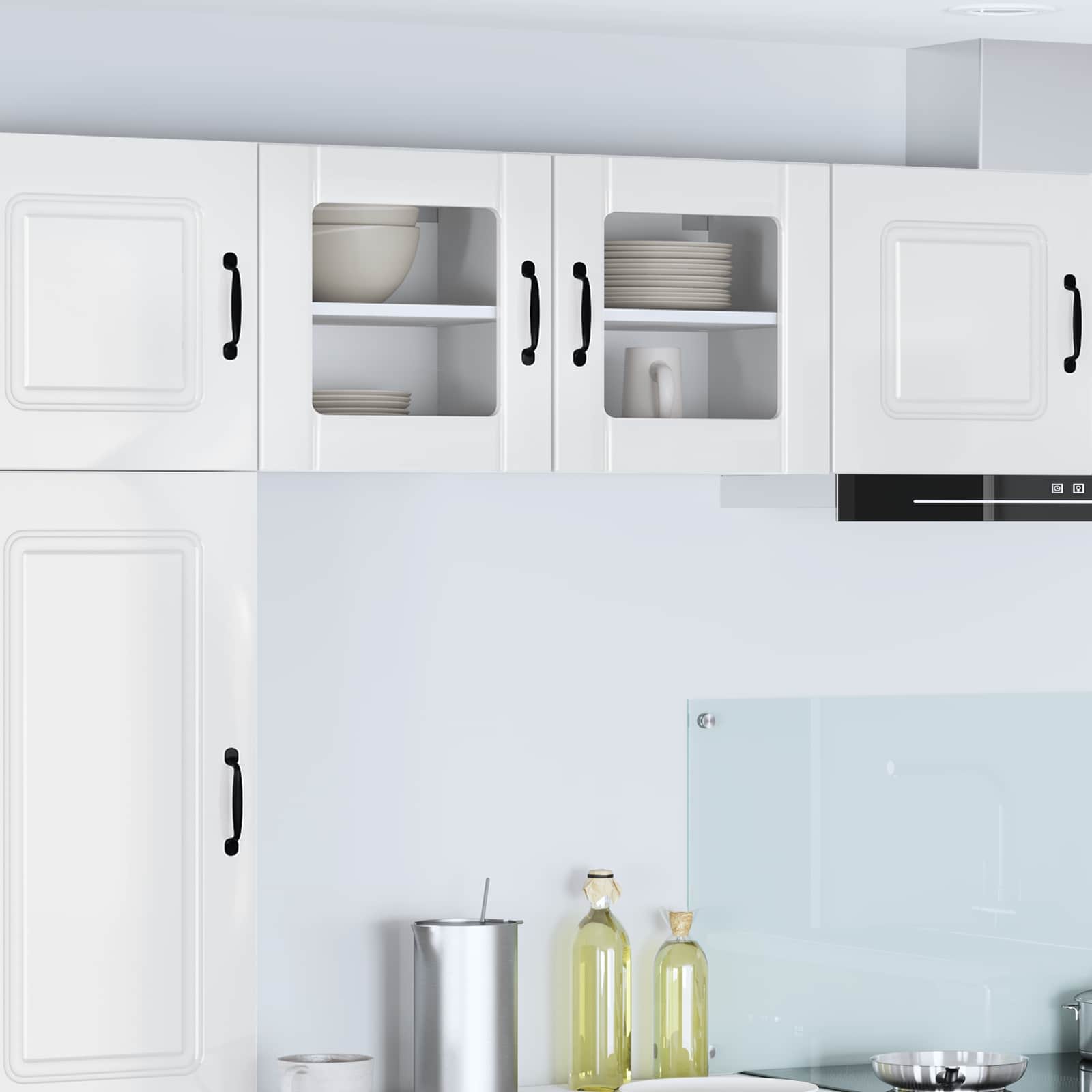 Ραφιέρα τοίχου LUCCA 2 pcs Γυαλιστερό Λευκό 40 x 31 x 40 εκ.