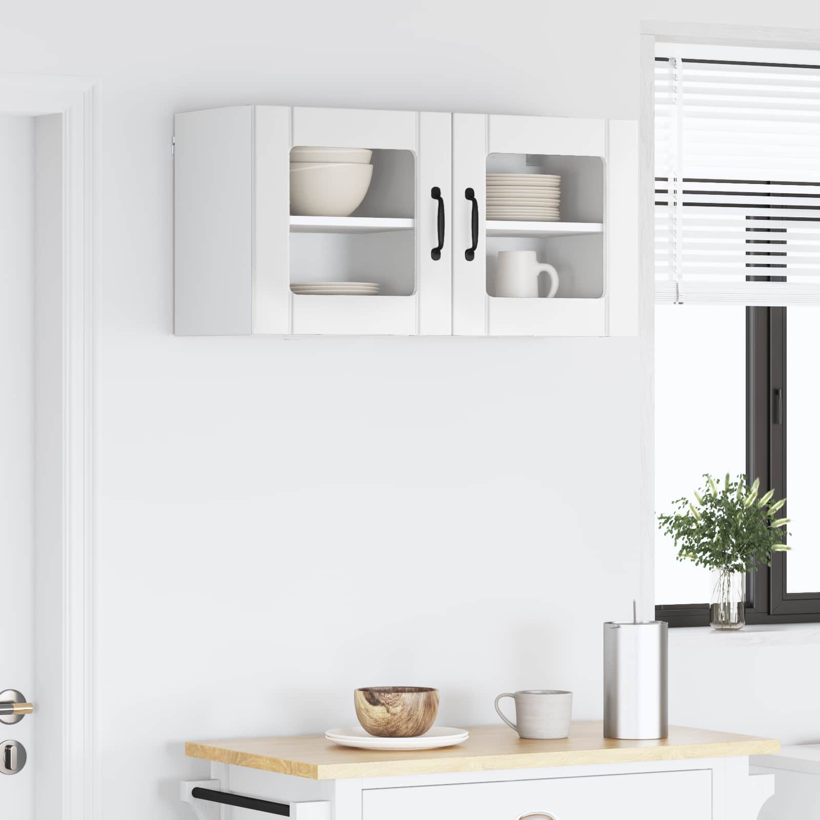 Ραφιέρα τοίχου LUCCA 2 pcs Γυαλιστερό Λευκό 40 x 31 x 40 εκ.