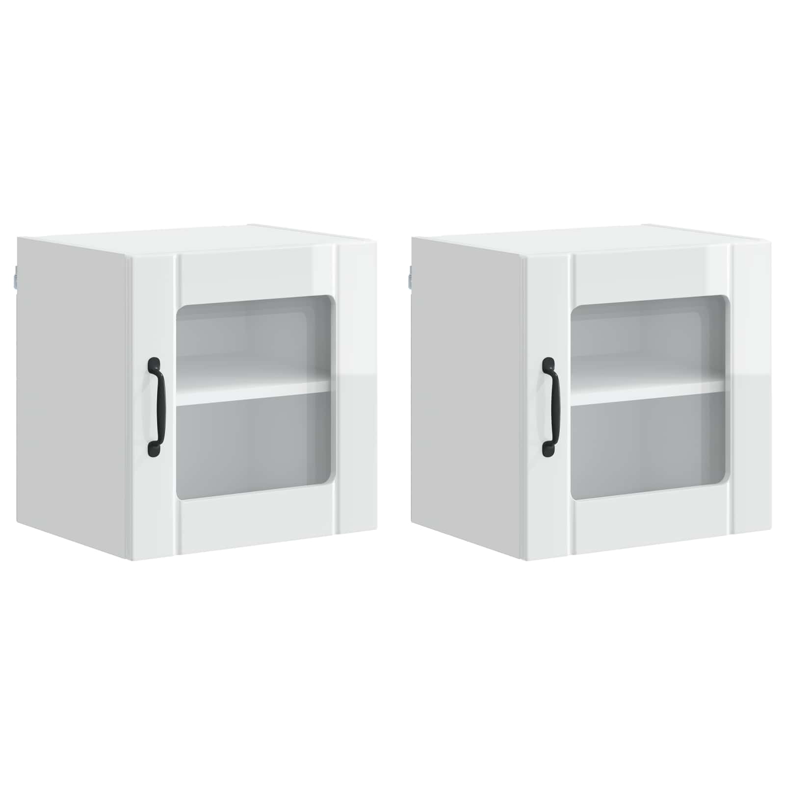 Ραφιέρα τοίχου LUCCA 2 pcs Γυαλιστερό Λευκό 40 x 31 x 40 εκ.