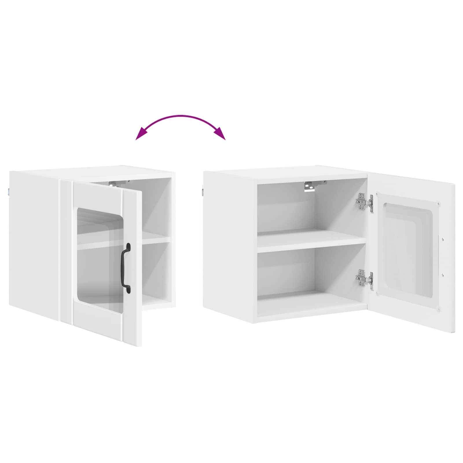 Ραφιέρα τοίχου LUCCA 2 pcs Γυαλιστερό Λευκό 40 x 31 x 40 εκ.
