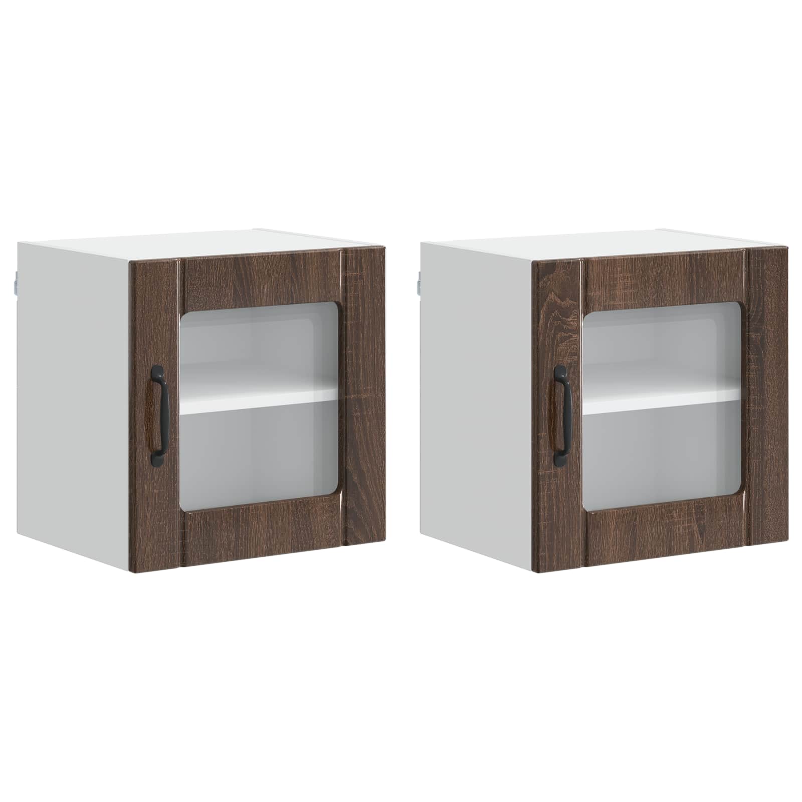 Ραφιέρα τοίχου LUCCA 2 pcs Καφέ Ξύλο Δρυός 40 x 31 x 40 εκ.