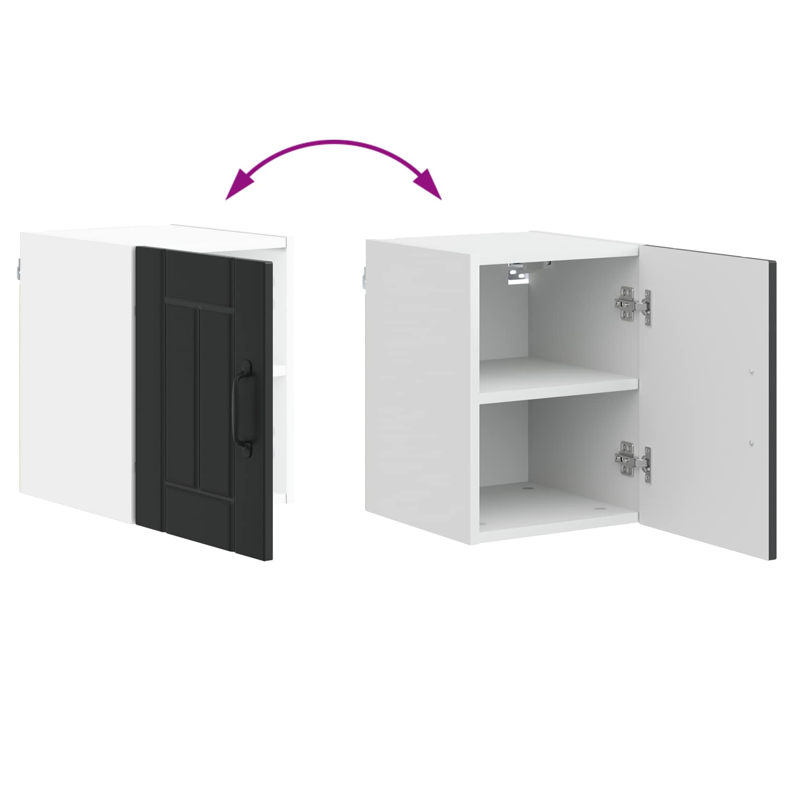 Ντουλάπα Κουζίνας 2 pcs Μαύρο 30 x 31 x 40 εκ.