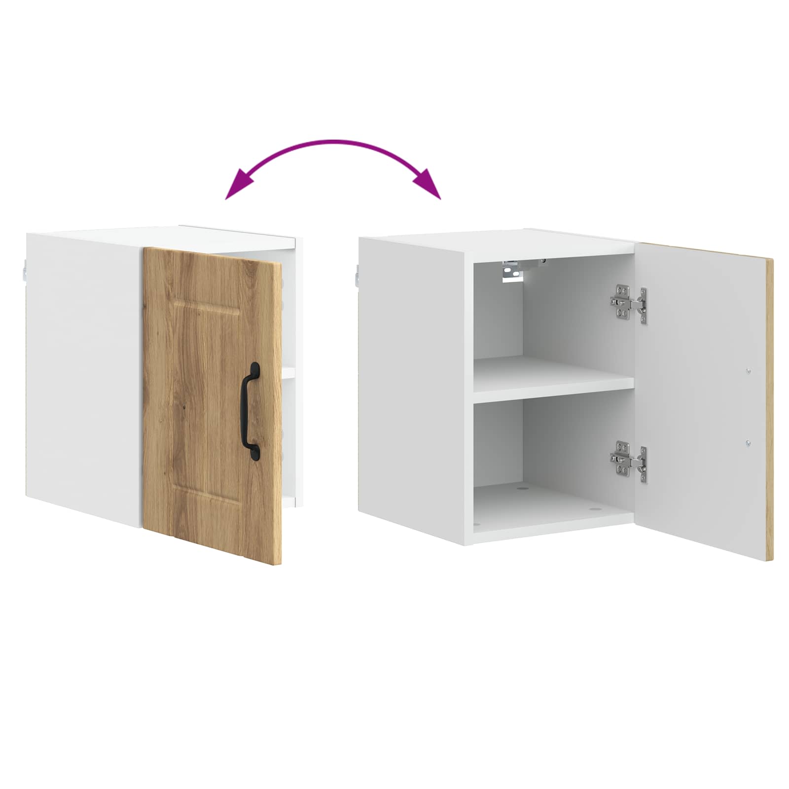 Ντουλάπα Τοίχου LUCCA 2 pcs Artisan Δρυς Επεξεργασμένο Ξύλο