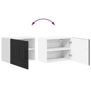 Ντουλάπα Τοίχου LUCCA 2 τμχ. Μαύρο Επεξεργασμένο Ξύλο