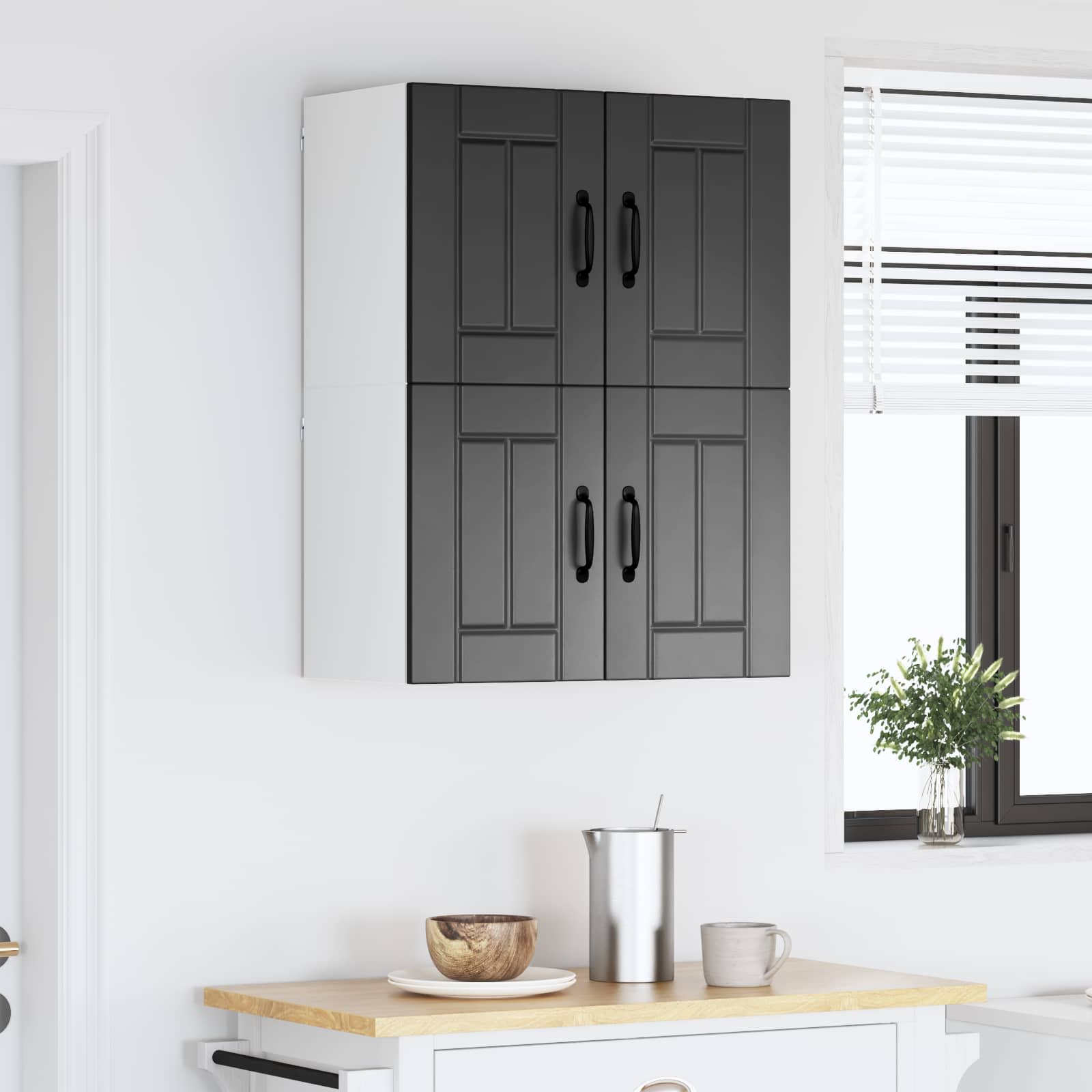 Ντουλάπα Κουζίνας 2 pcs Μαύρο 60 x 31 x 40 εκ