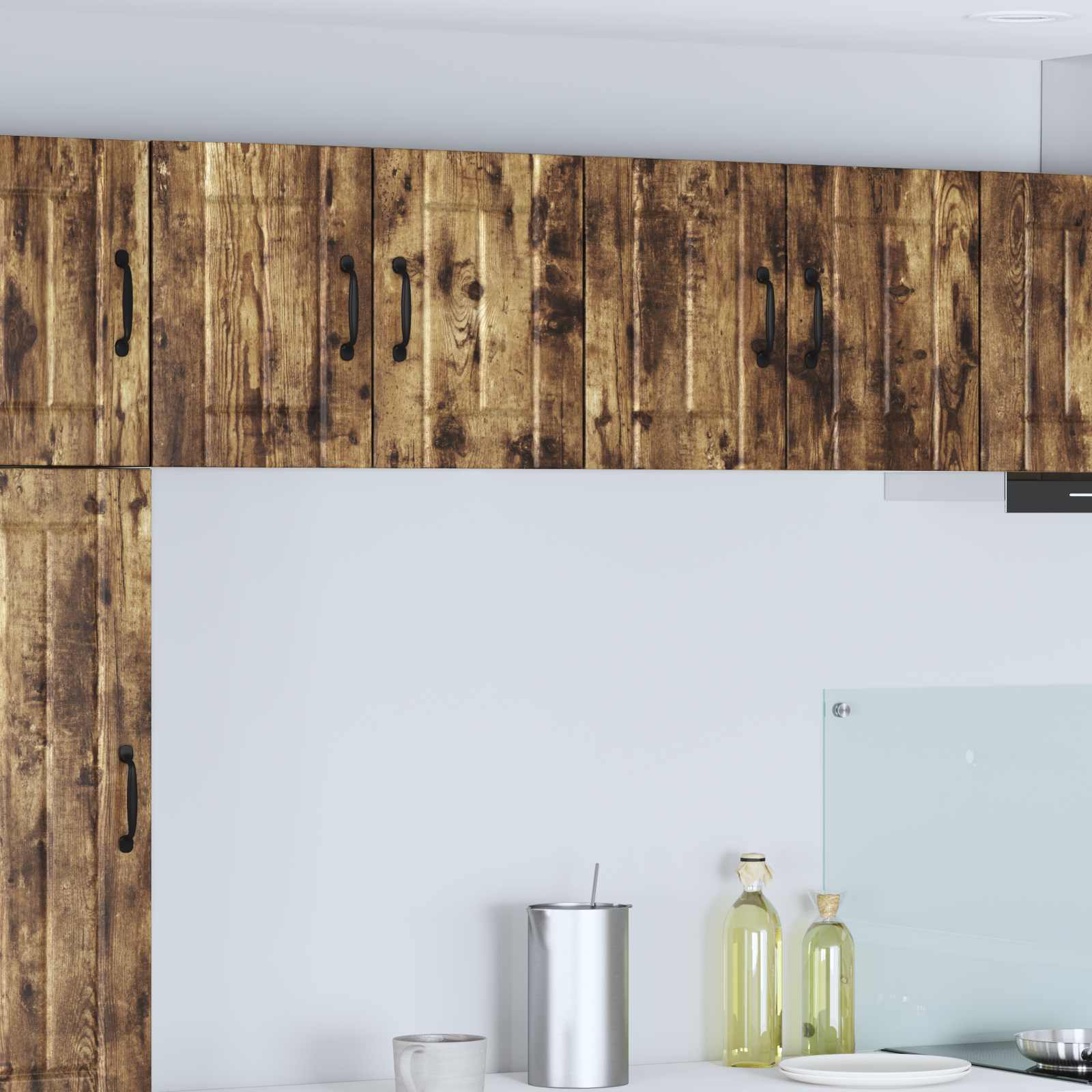 Τοίχοι ντουλαπών κουζίνας Lucca 2 pcs Καπνισμένο Ξύλο Δρυός