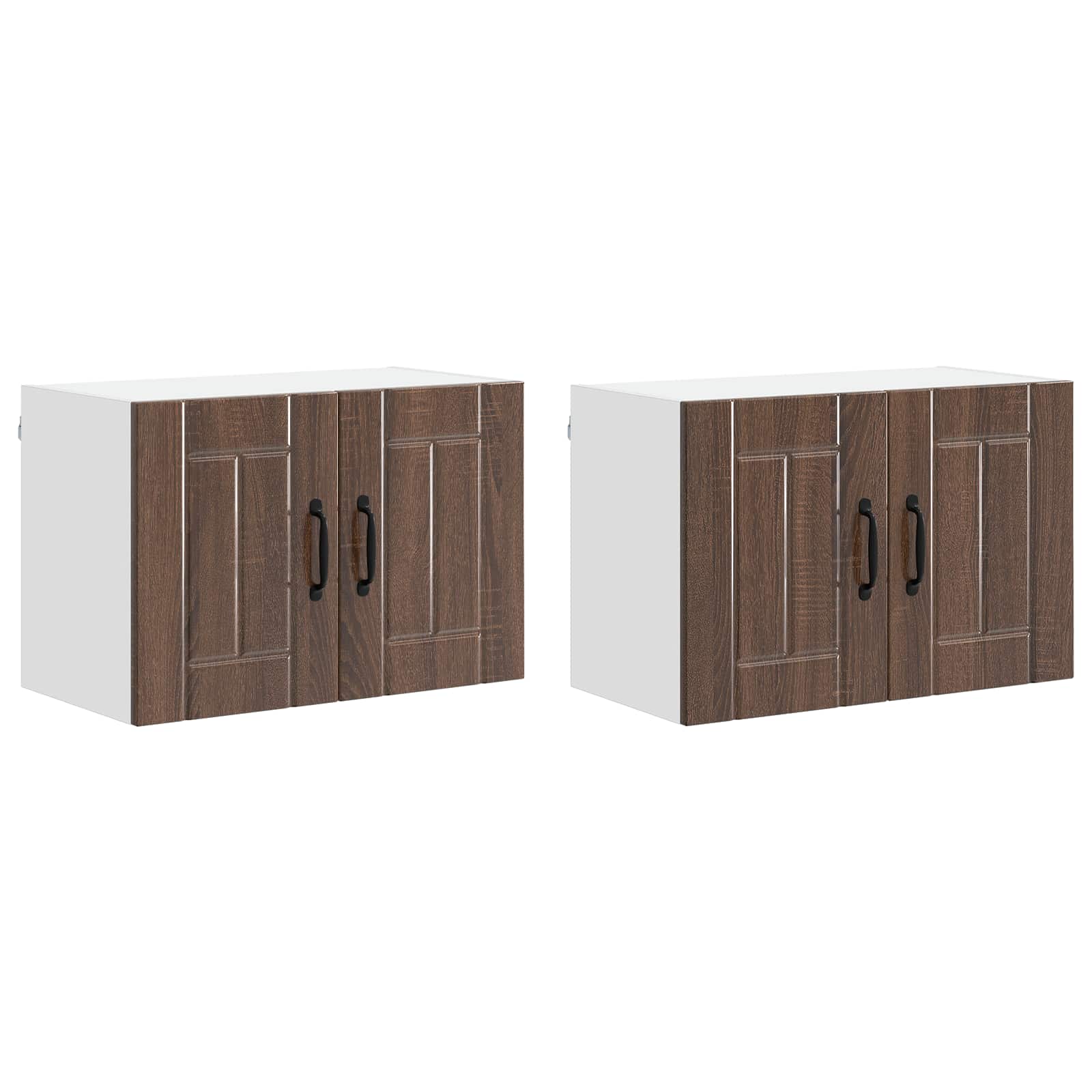 Τοίχοι ντουλαπών κουζίνας 2 pcs Καφέ δρυς 60 x 31 x 40 εκ