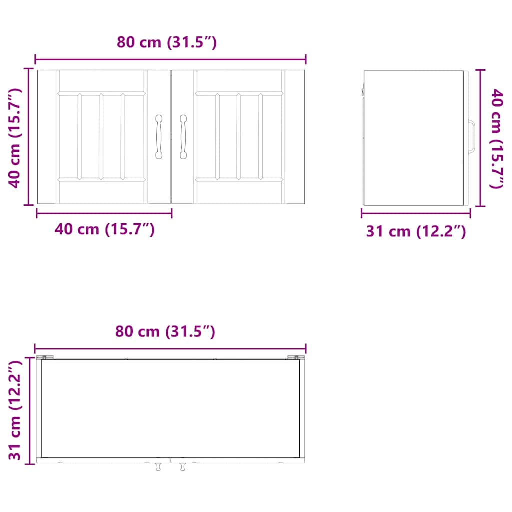 Ντουλάπα Κουζίνας Δρύς Sonoma 80 x 31 x 40 εκ