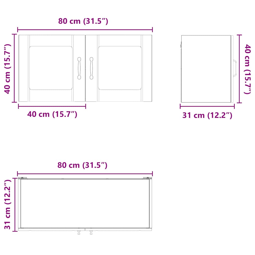 Ντουλάπα Κουζίνας Καπνιστό Δρύς 80 x 31 x 40 εκ - Pakobazaar
