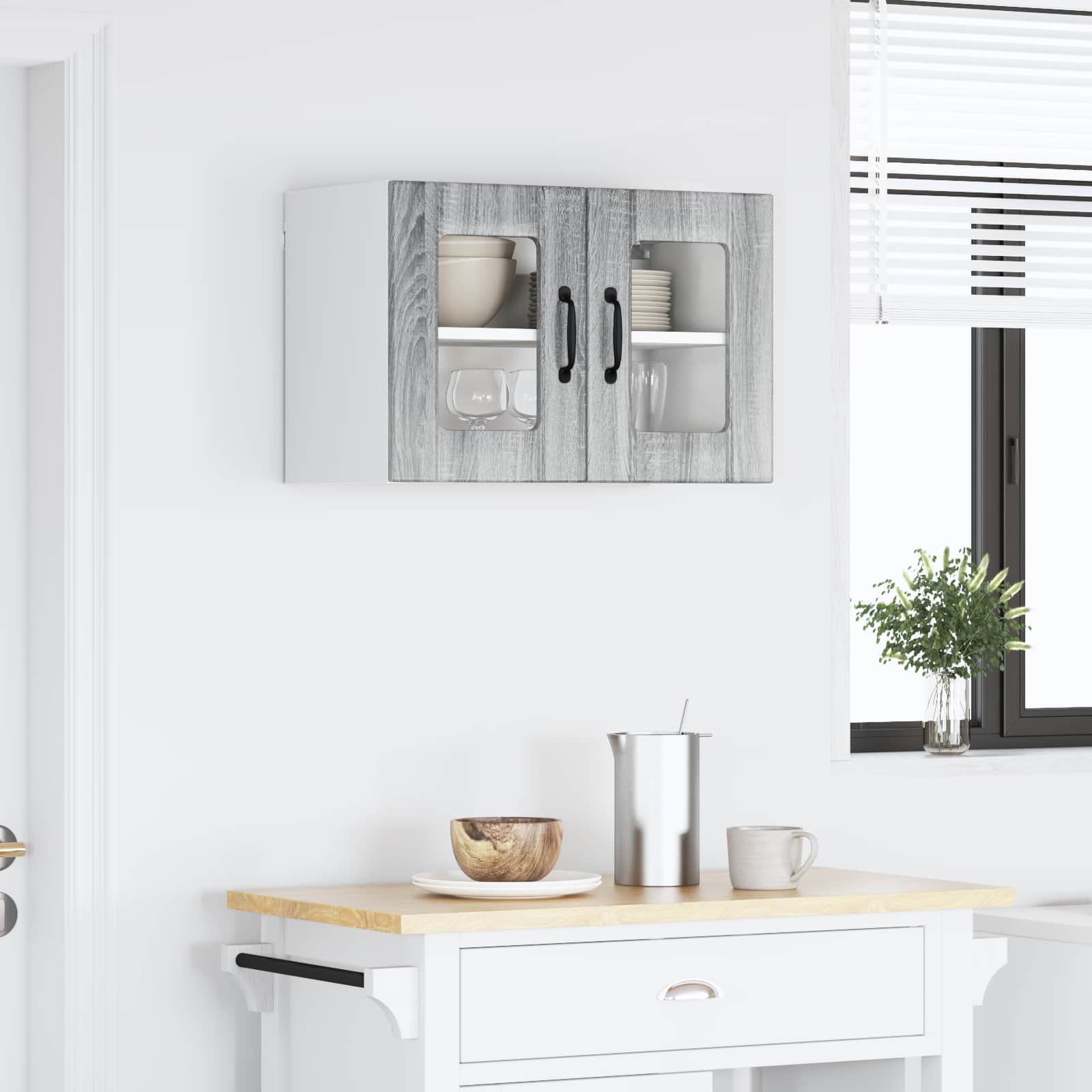 Ραφιέρα τοίχου LUCCA Γκρι Sonoma 60 x 31 x 40 εκ