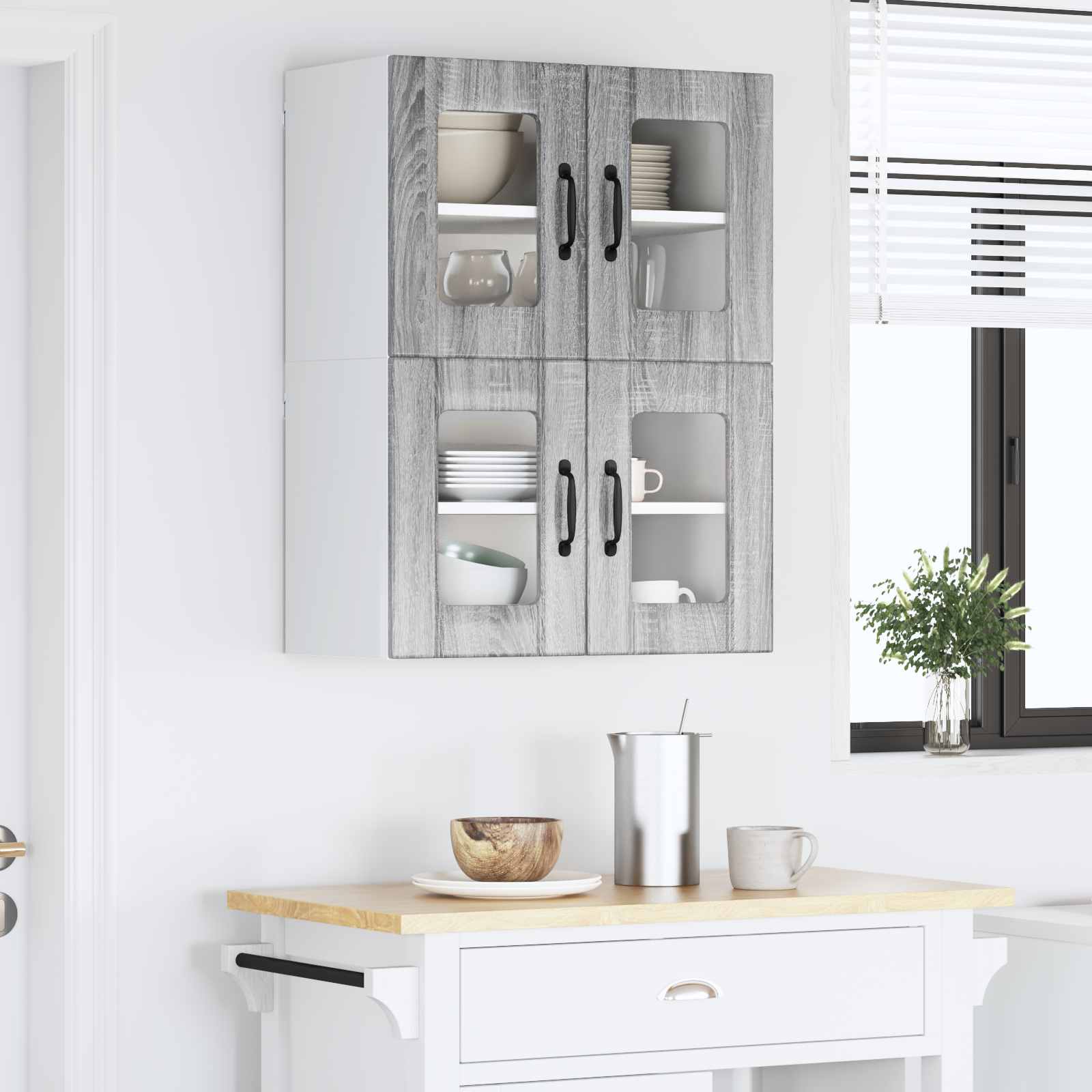 Ραφιέρα τοίχου LUCCA 2 pcs Γκρι Sonoma 60 x 31 x 40 εκ