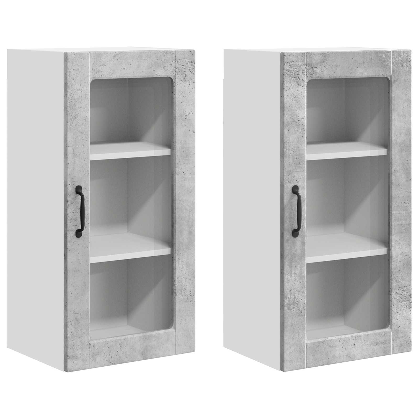Ραφιέρα τοίχου LUCCA 2 pcs Γκρι Σκυροδέματος 40 x 31 x 80 εκ.