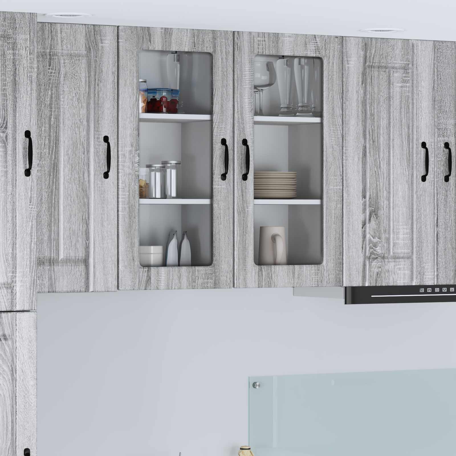Ραφιέρα τοίχου LUCCA 2 pcs Γκρι Sonoma 40 x 31 x 80 εκ.