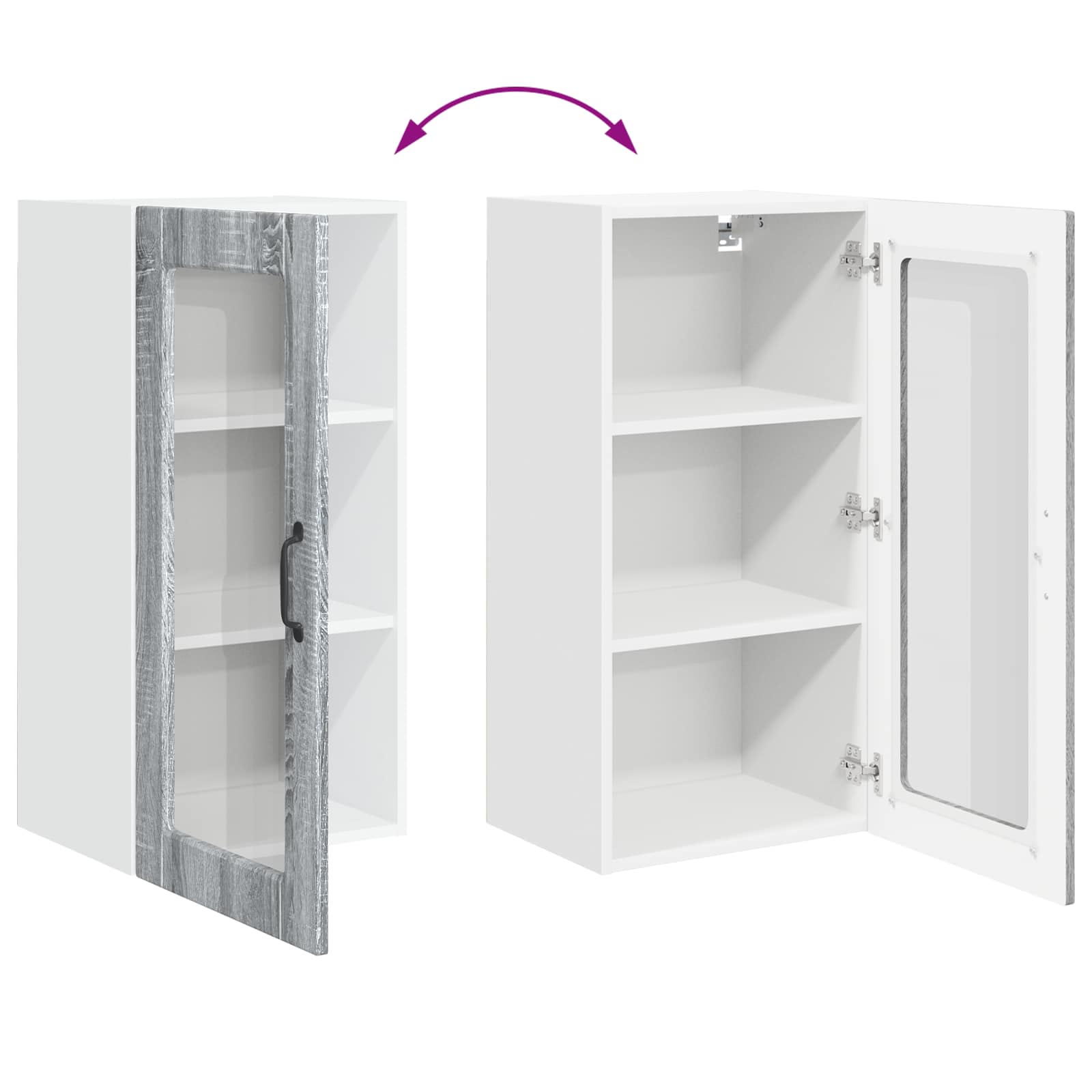 Ραφιέρα τοίχου LUCCA 2 pcs Γκρι Sonoma 40 x 31 x 80 εκ.