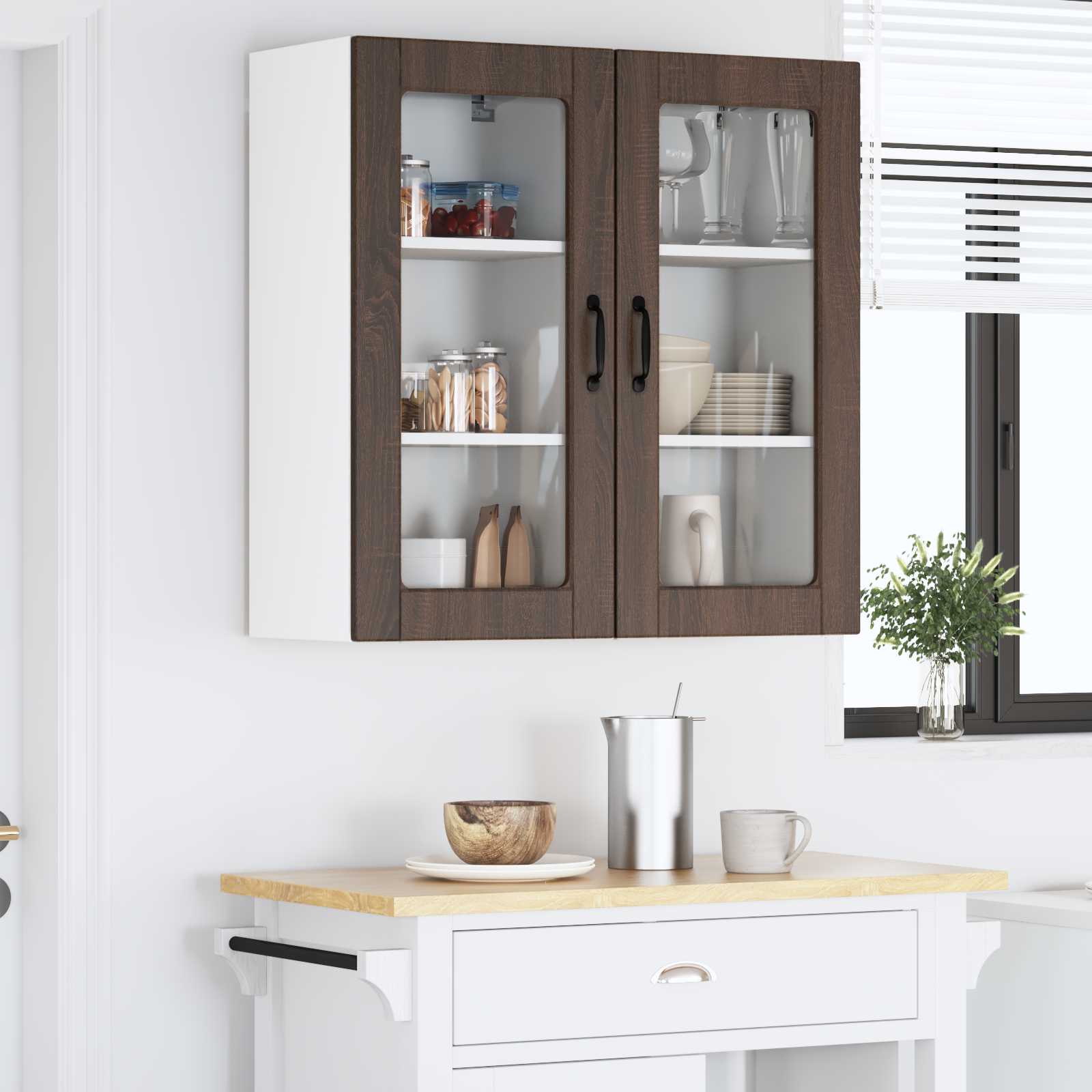 Ντουλάπα Κουζίνας 2 pcs Καφέ δρυς 40 x 31 x 80 εκ.