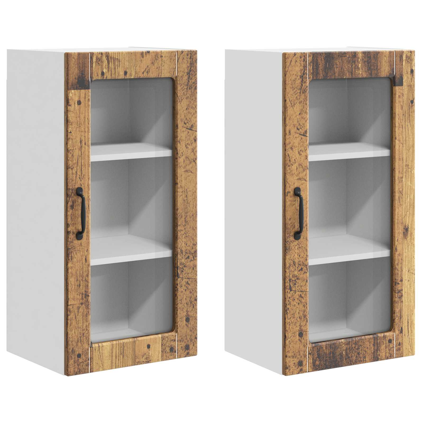 Ντουλάπα Κουζίνας Lucca 2 pcs Παλαιωμένο ξύλο 40 x 31 x 80 εκ.