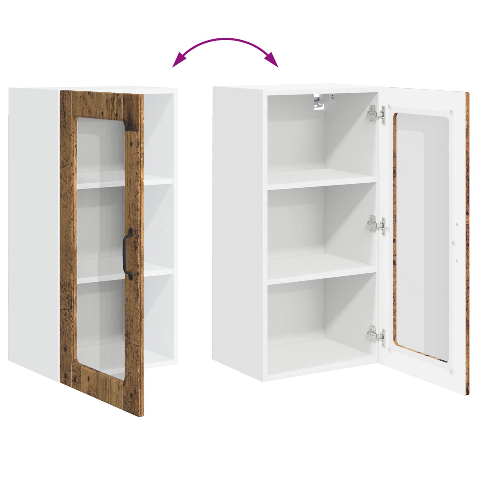 Ντουλάπα Κουζίνας Lucca 2 pcs Παλαιωμένο ξύλο 40 x 31 x 80 εκ.