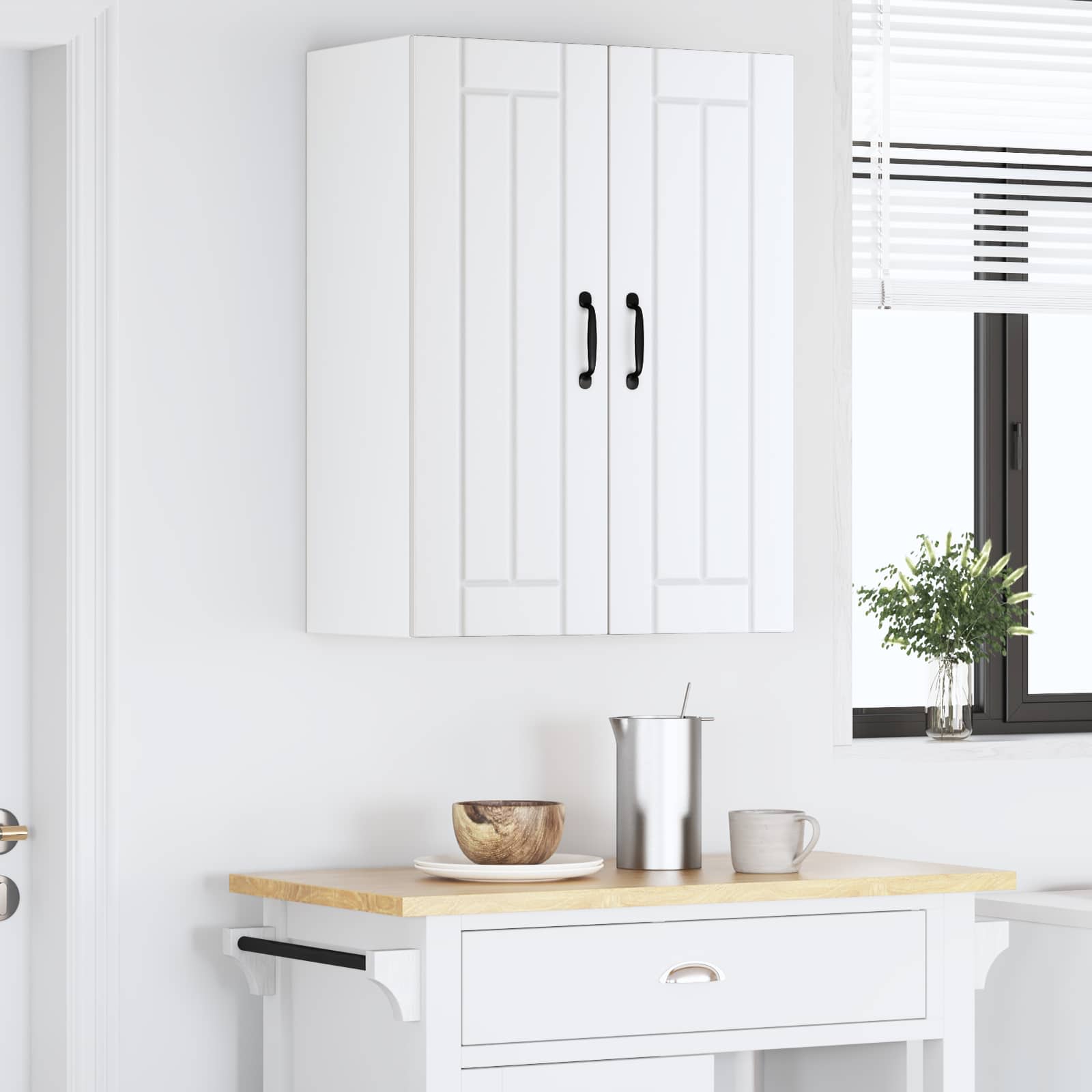 Ντουλάπα Κουζίνας 2 pcs Λευκό 30 x 31 x 80 εκ.