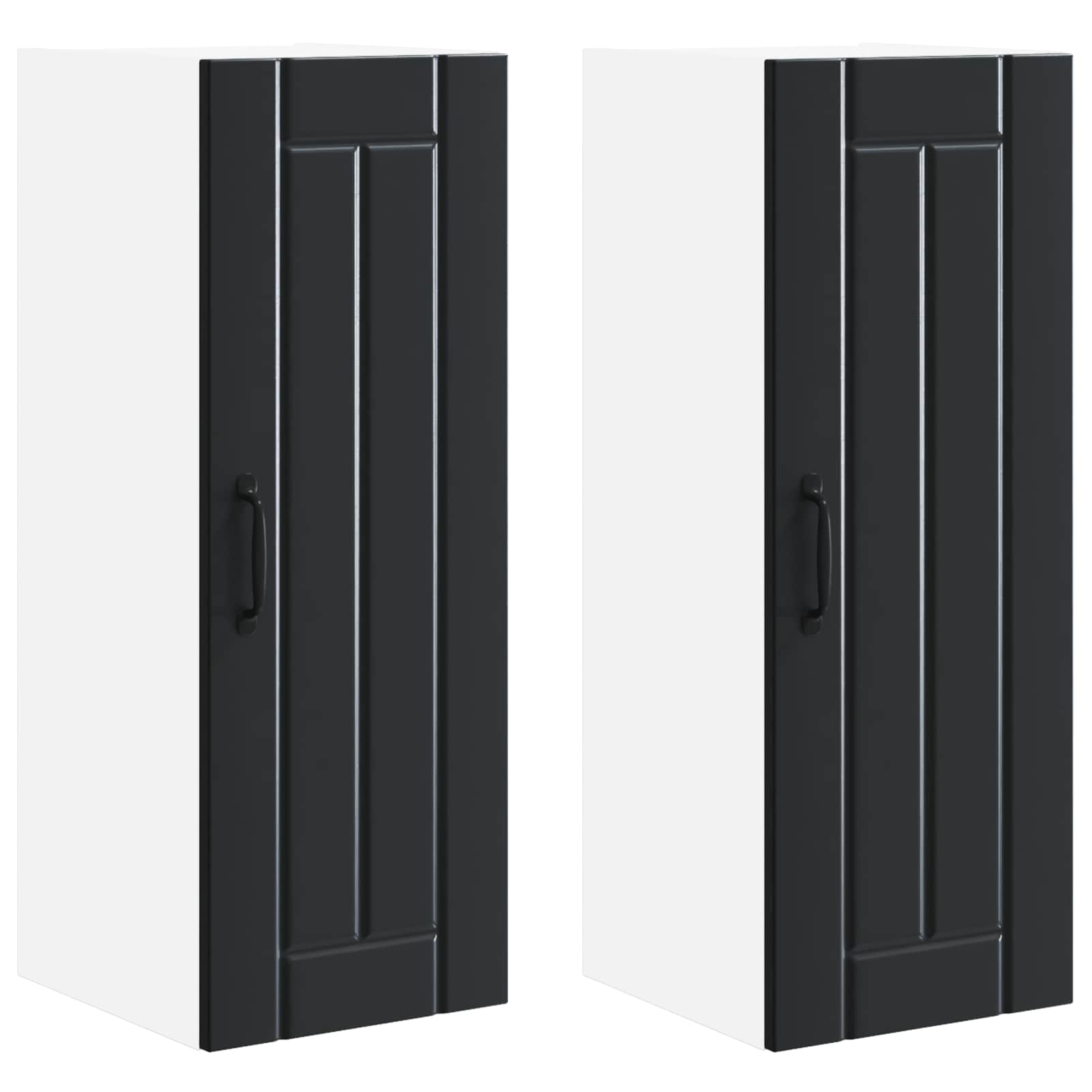 Ντουλάπα Κουζίνας 2 pcs Μαύρο 30 x 31 x 80 εκ.