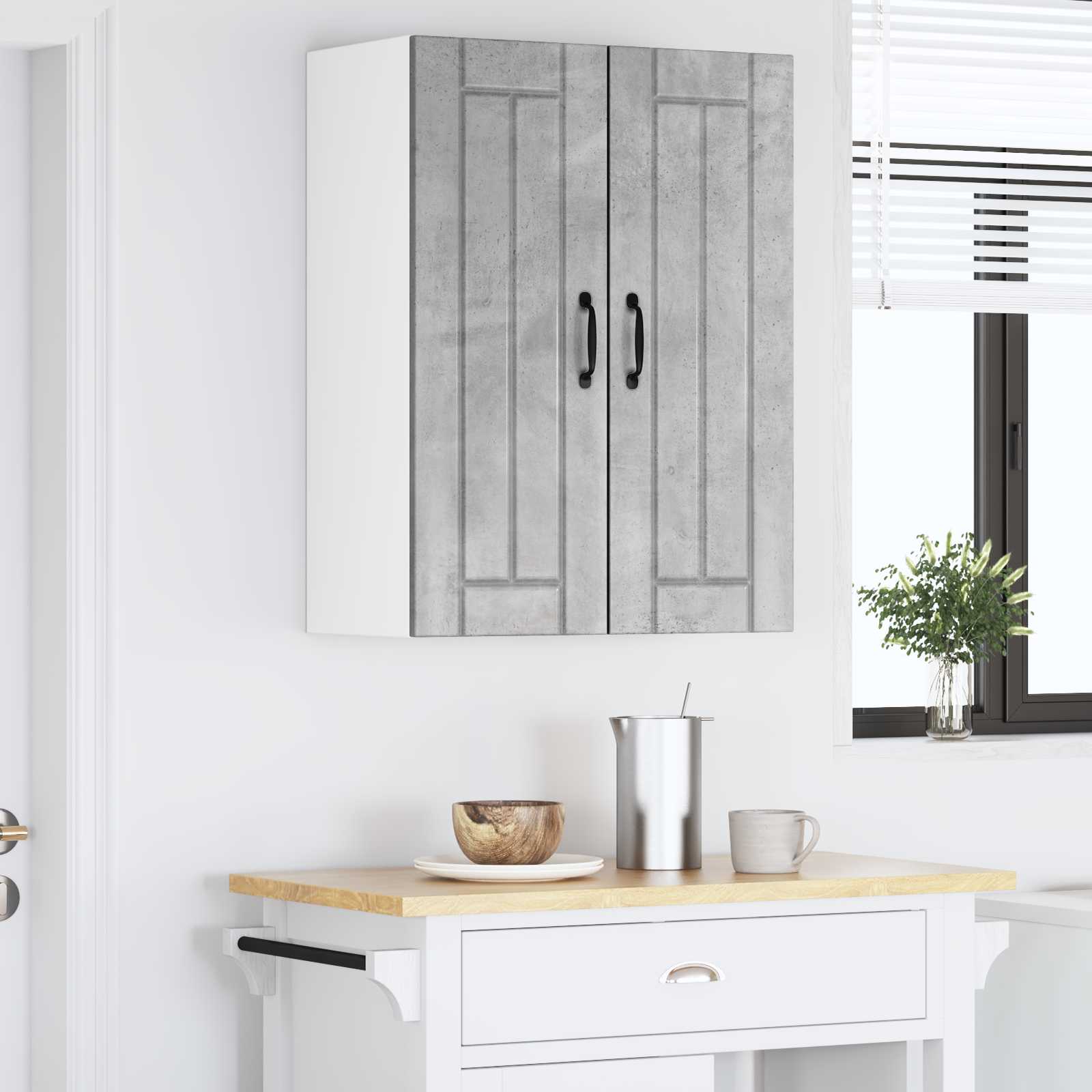 Ντουλάπα Τοίχου LUCCA 2 pcs Γκρι Σκυροδέματος 30 x 31 x 80 εκ.