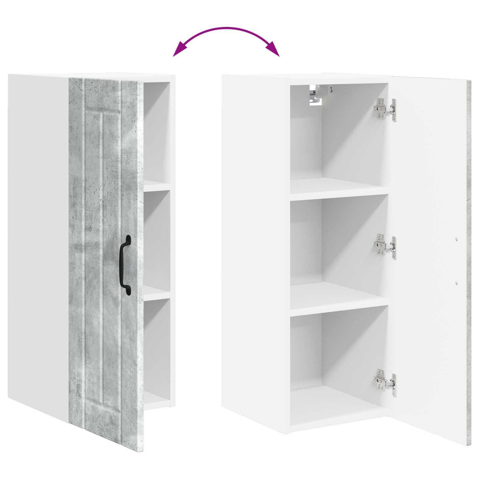 Ντουλάπα Τοίχου LUCCA 2 pcs Γκρι Σκυροδέματος 30 x 31 x 80 εκ.