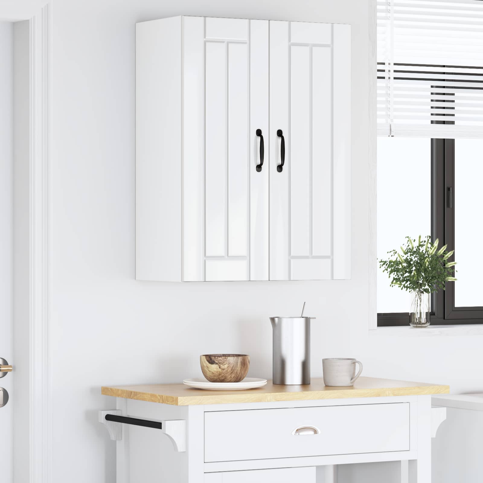 Ντουλάπα Τοίχου LUCCA 2 pcs Γυαλιστερό Λευκό 30 x 31 x 80 εκ.