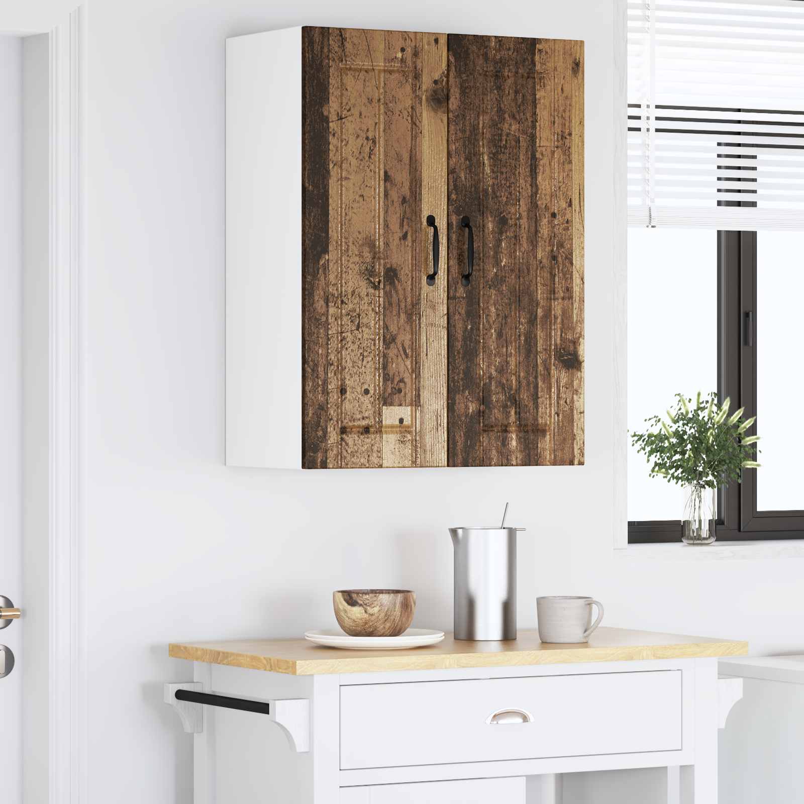 Ντουλάπα Κουζίνας Lucca 2 pcs Παλαιωμένο ξύλο 30 x 31 x 80 εκ.