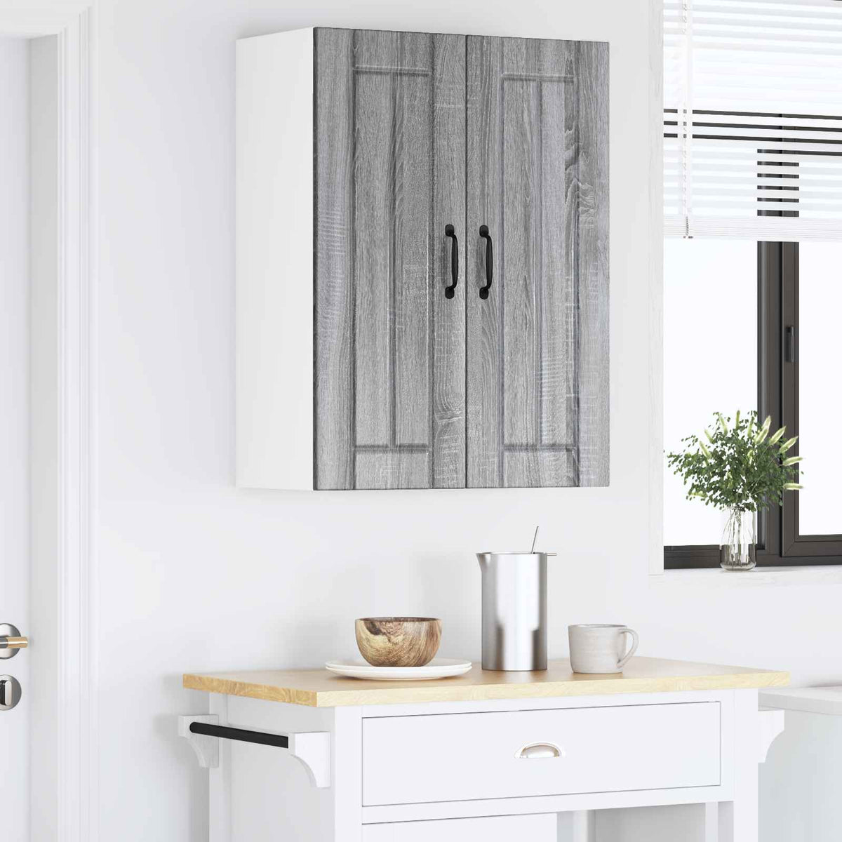 Ραφιέρα τοίχου LUCCA Γκρι Sonoma 60 x 31 x 80 εκ. - Pakobazaar