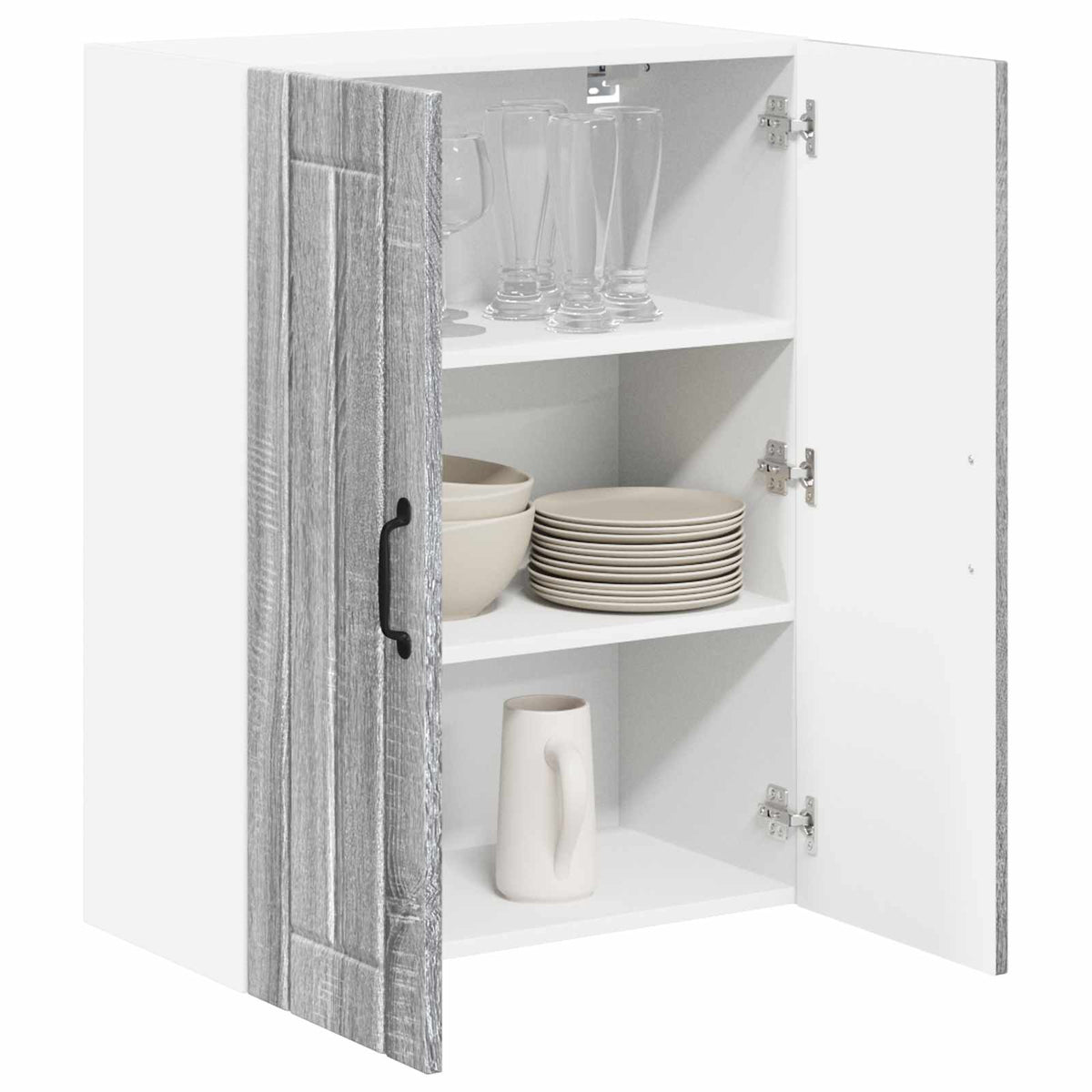 Ραφιέρα τοίχου LUCCA Γκρι Sonoma 60 x 31 x 80 εκ. - Pakobazaar