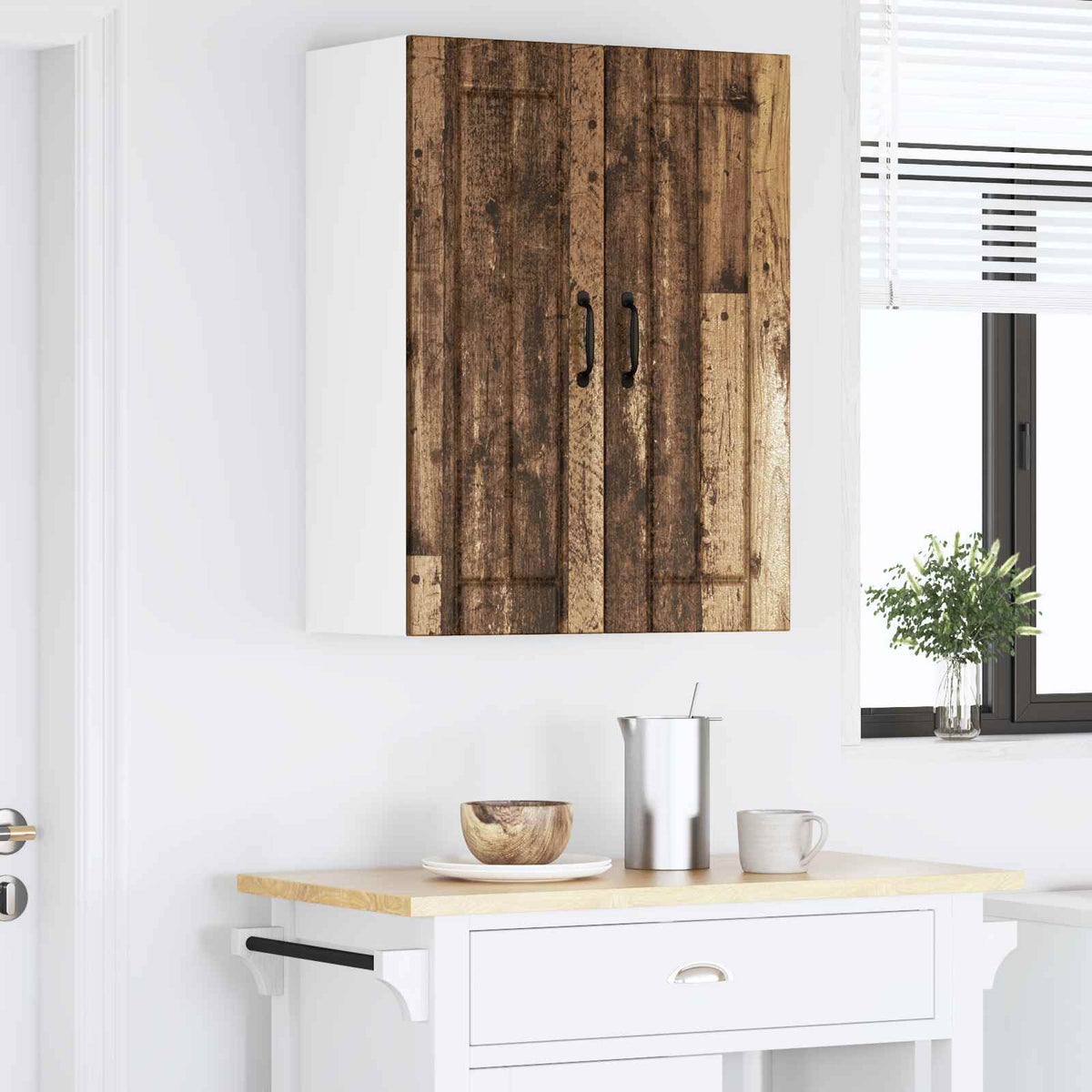 Ραφιέρα τοίχου LUCCA Παλαιωμένο ξύλο 60 x 31 x 80 εκ. - Pakobazaar
